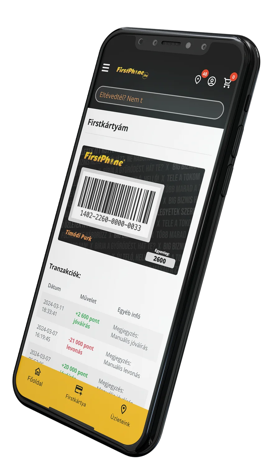 FirstApp – skupljanje bodova