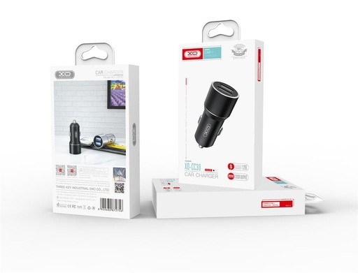 XO CC30 auto punjač (2xUSB port), crna
