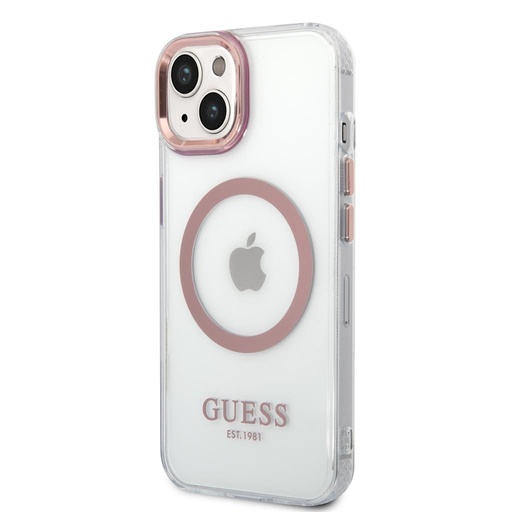 Apple iPhone 14 Guess proziran MagSafe futrola (Ružičasta) – GUHMP14SHTRMP