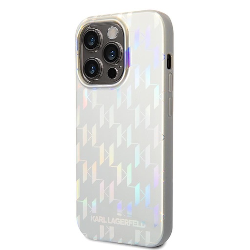 Apple iPhone 14 Pro Max Karl Lagerfeld Iridescent Monogram futrola (Srebrna) – KLHCP14XLGMMSV3