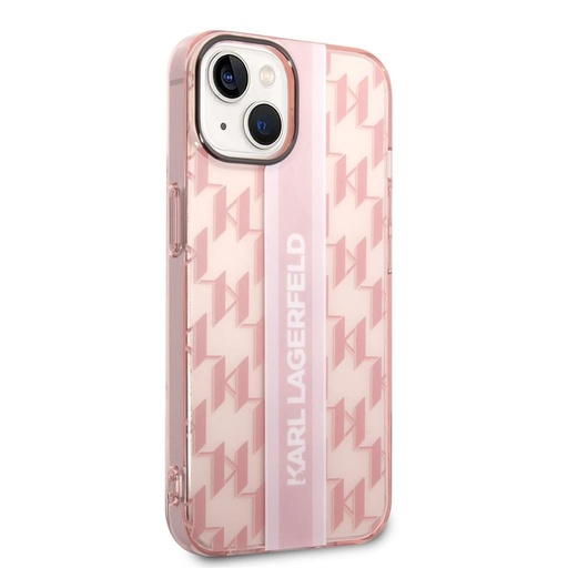 Apple iPhone 14 Plus Karl Lagerfeld Monogram Vertical Stripe futrola (Ružičasta) – KLHCP14MHKLSPCP
