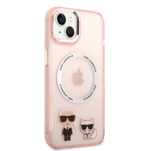 Apple iPhone 14 Karl Lagerfeld MagSafe Compatible Karl and Choupette futrola (Ružičasta) – KLHMP14SHKCP