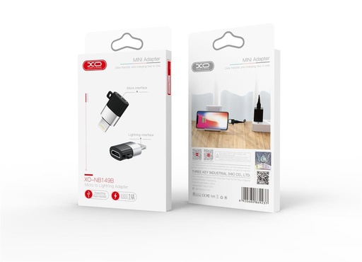 XO NB149-B micro USB–Lightning pretvarač adapter (Crna)
