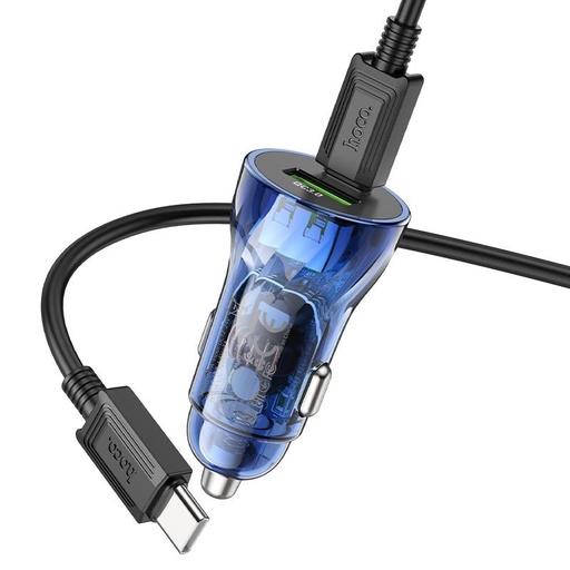 Hoco Z47A auto brzi punjač, PD & QC priključak + lightning kabel, crna