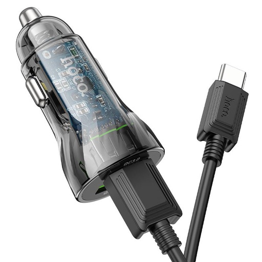 Hoco Z47A auto brzi punjač, PD & QC priključak + type-c kabel, crna