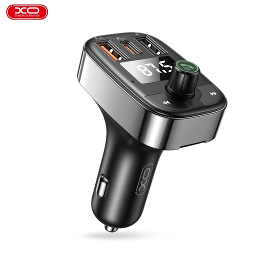 XO BCC06 FM transmitter USB-C 25W+USB-A 25W=50W MP3+TF card, crna