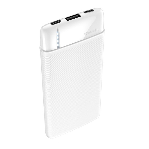 Forever TB 5000mAh kapaciteta powerbank, microUSB sa žicom bijela
