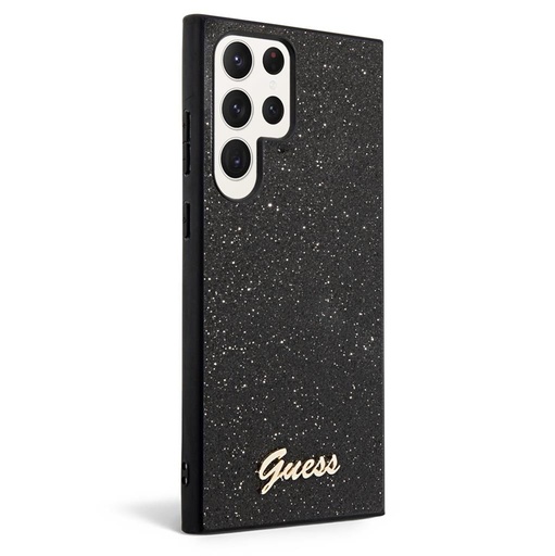 Samsung Galaxy S23 Ultra Guess Glitter Flakes Metal Logo futrola (Crna) - GUHCS23LHGGSHK