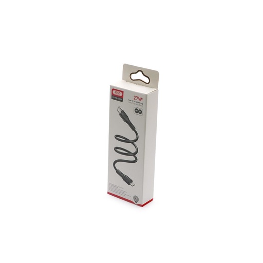 XO NBQ231A Rock Series USB-C–Lightning podatkovni kabel (Crna) – 27W