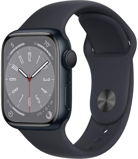 Apple Watch Series 8 GPS 45MM potpuno crna aluminijska futrola potpuno crna sportski remen (MNP13CM/A)