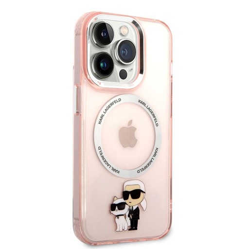 Apple iPhone 14 Pro Max Karl Lagerfeld MagSafe Compatible IML Karl and Choupette NFT futrola (Ružičasta) – KLHMP14XHNKCIP