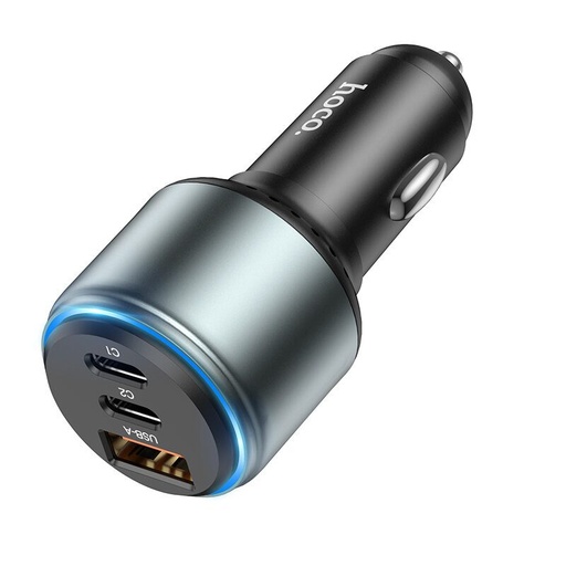 Hoco NZ9 Auto punjač 95W s ukupnom snagom (Type-C1:65W,Type-C2:30W,USB-A:18W) crna