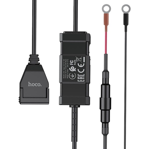 Hoco Z45 motocikl punjač, egy USB 5V / 2.4A vodootporan izlaz, uklonjiv motocikl držač za upravljač s remenom crna