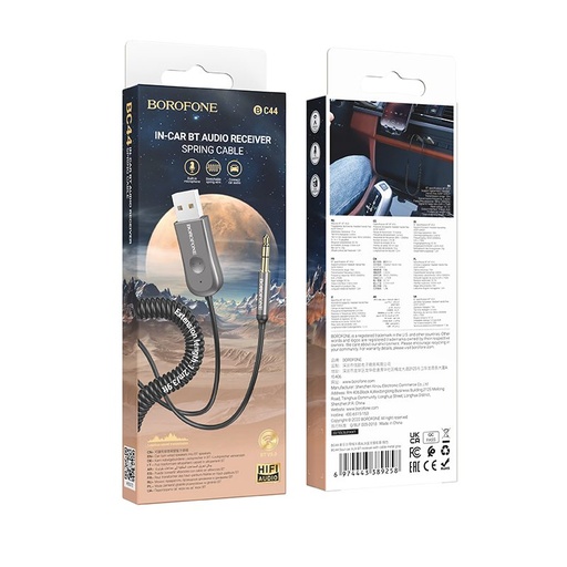 Borofone BC44 bluetooth adapter USB-A-Jack 3,5mm siva