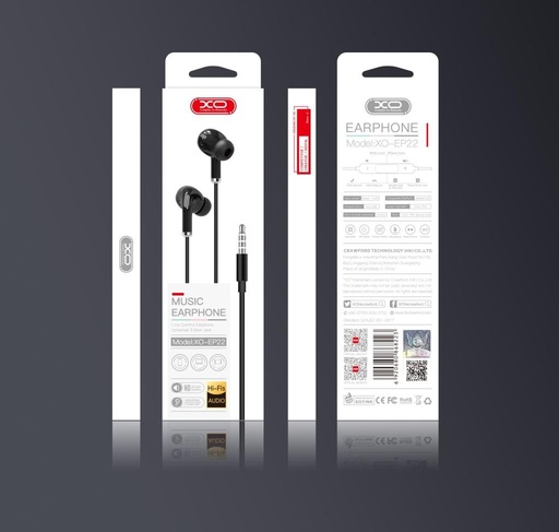 XO EP22 headset (jack 3,5mm) crna