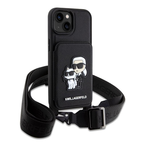 Apple iPhone 14 Karl Lagerfeld Saffiano Crossbody Karl and Choupette NFT futrola (Crna) – KLHCP14SCSAKCPMK