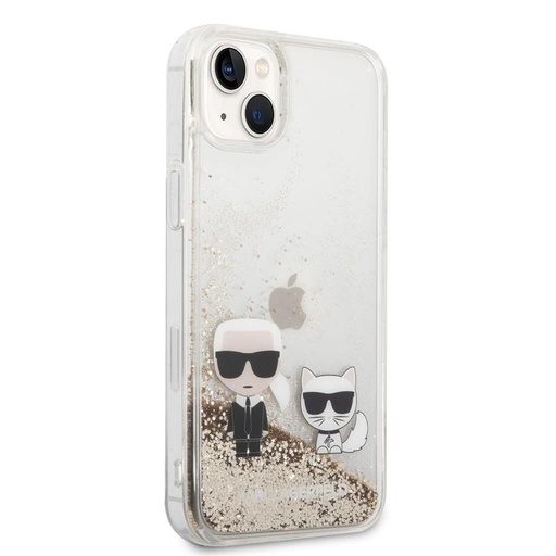 Apple iPhone 14 Plus Karl Lagerfeld Liquid Glitter Karl and Choupette futrola (Zlatna) – KLHCP14MGKCD