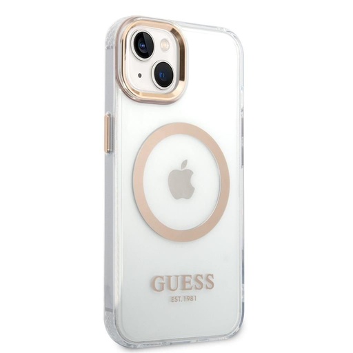Apple iPhone 14 Plus Guess proziran MagSafe futrola (Zlatna) – GUHMP14MHTRMD