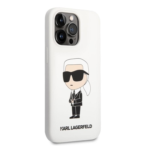 Apple iPhone 13 Pro Max Karl Lagerfeld Liquid Silicone Ikoničan NFT futrola (Bijela) – KLHCP13XSNIKBCH