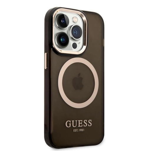 Apple iPhone 14 Pro Guess prozirni MagSafe futrola (Crna) – GUHMP14LHTCMK