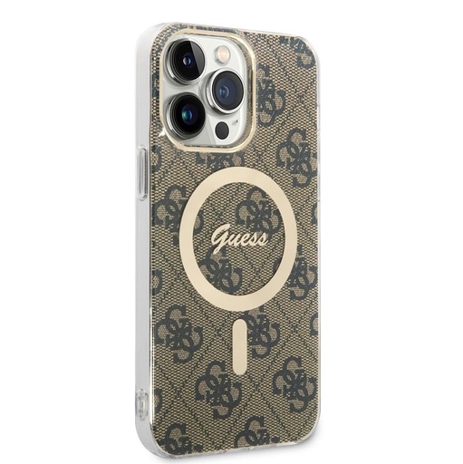 Apple iPhone 14 Pro Max Guess 4G IML MagSafe futrola (Smeđa) - GUHMP14XH4STW