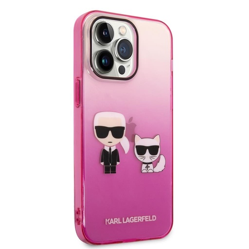 Apple iPhone 14 Pro Max Karl Lagerfeld Gradient Karl and Choupette futrola (Ružičasta) – KLHCP14XTGKCP