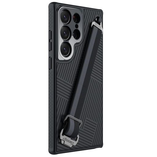 Samsung Galaxy S23 Ultra Nillkin strap izdržljiv futrola s remenom (Crna)