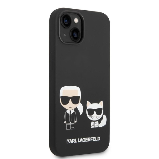 Apple iPhone 14 Karl Lagerfeld & Choupette tekući silikonska futrola (Crna) – KLHCP14SSSKCK