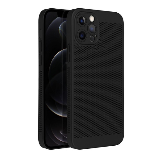 Apple iPhone 12 Pro Breezy perforiran plastika zaštitna maskica (Crna)