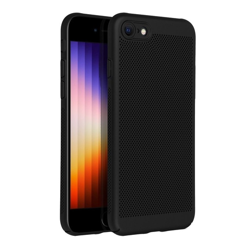 Apple iPhone 7 / iPhone 8 / iPhone 8 / iPhone SE 2020 / iPhone SE 2022 Breezy perforiran plastika zaštitna maskica (Crna)