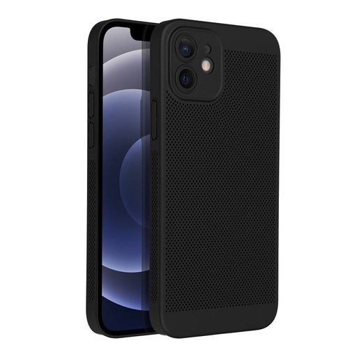 Apple iPhone 12 Breezy perforiran plastika zaštitna maskica (Crna)