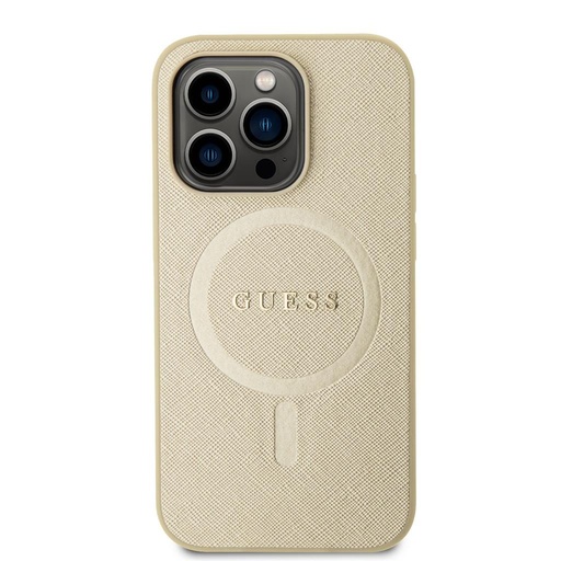 Apple iPhone 15 Pro Max Guess PU Saffiano MagSafe futrola (Bež) - GUHMP15XPSAHMCB