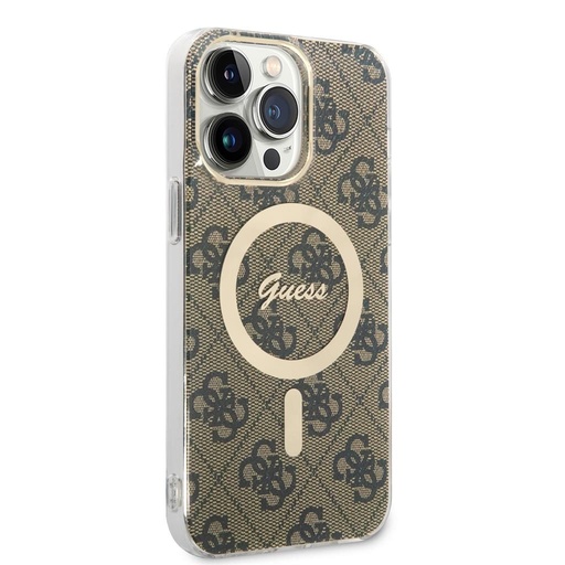 Apple iPhone 15 Pro Max Guess IML 4G MagSafe futrola (Smeđa) - GUHMP15XH4STW