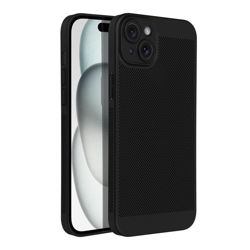 Apple iPhone 15 Plus Breezy perforiran plastika zaštitna maskica (Crna)