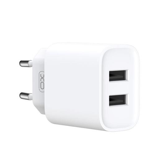 XO CE02C dvostruki USB punjač (Bijela) – USB-A priključci
