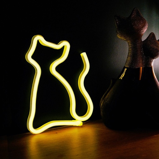 Forever Cat FLNEO3 meleg bijelo svjetleći macska oblika LED svjetiljka,3 db AA elemmel vagy USB s priključkom može raditi bijela