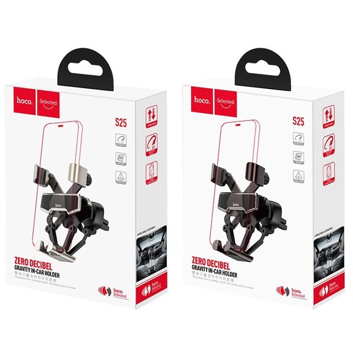 Hoco S25 auto držač (za ventilacijsku rešetku), 4,6"-5", crna