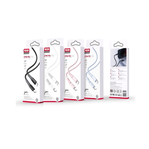 XO NB-Q226A USB-C–Lightning podatkovni kabel (Crna) – 1 m, 27W