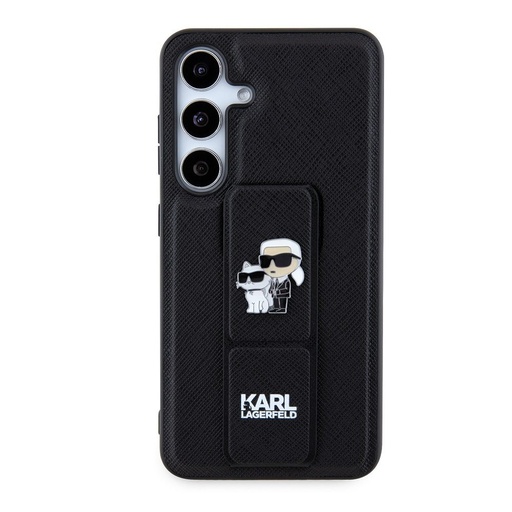 Samsung Galaxy S24 Karl Lagerfeld Saffiano Grip Stand Metal Logo futrola (Crna) – KLHCS24SGSAKCPK