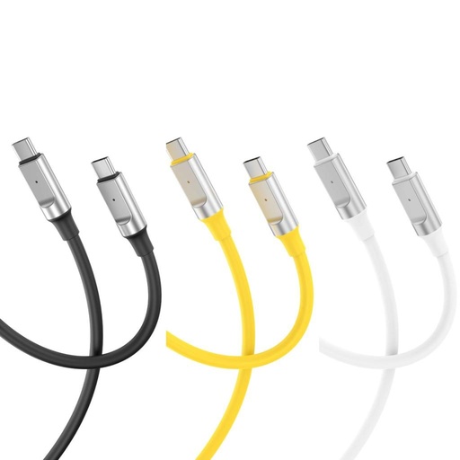 XO NB-Q252B USB-C–USB-C podatkovni kabel (Žuta) – 60W, mekan silikonski obloga