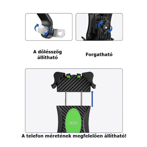 XO C118 motociklistički držač za telefon crna