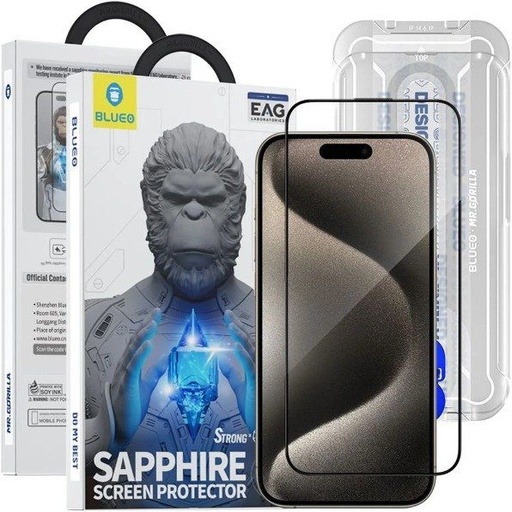 Apple iPhone 15 Pro BLUEO safir zaštitno staklo + okvir za postavljanje proziran