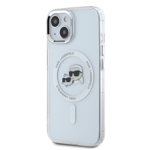 Apple iPhone 15 Karl Lagerfeld IML K&CH Heads Metal Frame MagSafe futrola (Proziran) – KLHMP15SHLSKCH