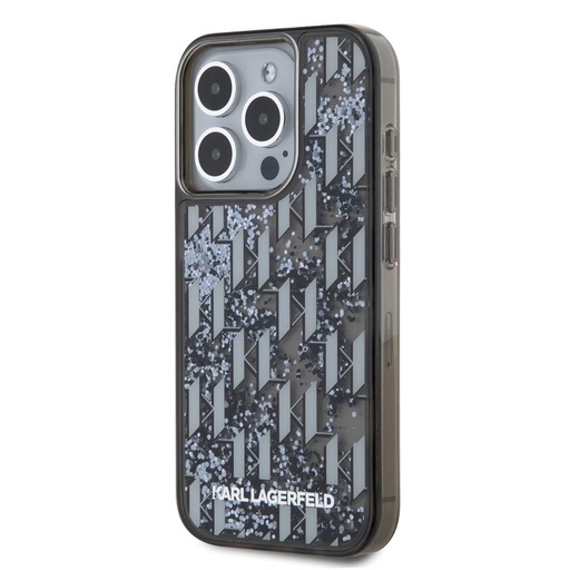 Apple iPhone 15 Pro Max Karl Lagerfeld Liquid Glitter Monogram Gradient futrola (Crna) – KLHCP15XLKLGKCCK