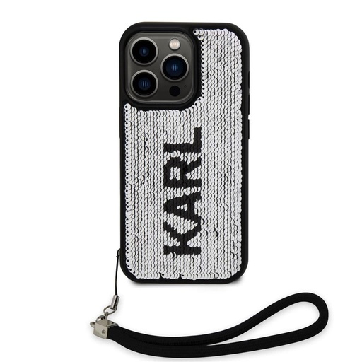 Apple iPhone 15 Pro Max Karl Lagerfeld Sequins Reversible futrola (Crna/Srebrna) – KLHCP15XPSQRKS