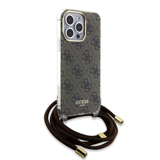 Apple iPhone 15 Pro Max Guess IML 4G Crossbody Strap futrola (Smeđa) - GUHCP15XHC4SEW