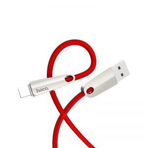 Hoco U35 1.2M inteligentan lightning kabel (tekstilna obloga), crvena