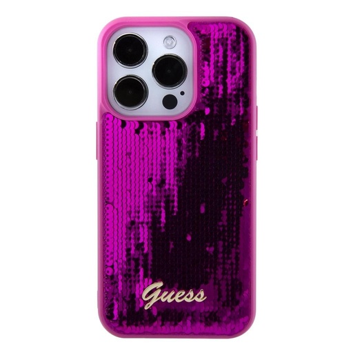 Apple iPhone 15 Pro Guess Sequin Script Logo futrola (Magenta) - GUHCP15LPSFDGSF