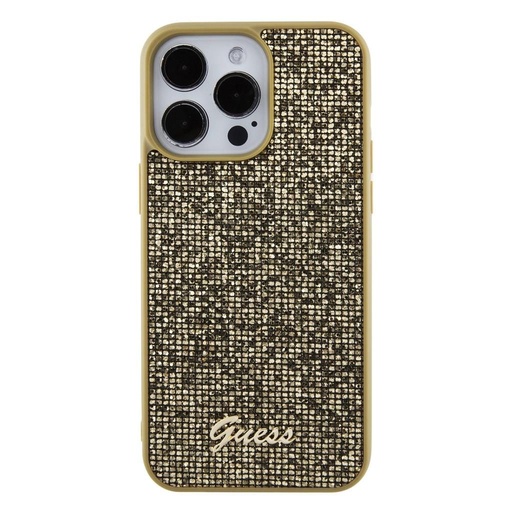 Apple iPhone 15 Pro Max Guess PU Square Mirror Script Logo futrola (Zlatna) - GUHCP15XPMSDGSD