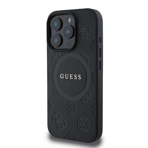 Apple iPhone 16 Pro Guess Saffiano Peony Stamp MagSafe futrola (Crna) - GUHMP16LPSAPSMEK